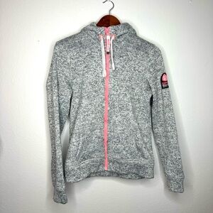 Superdry Gray‎ Storm Colour Pop Zip Hoodie